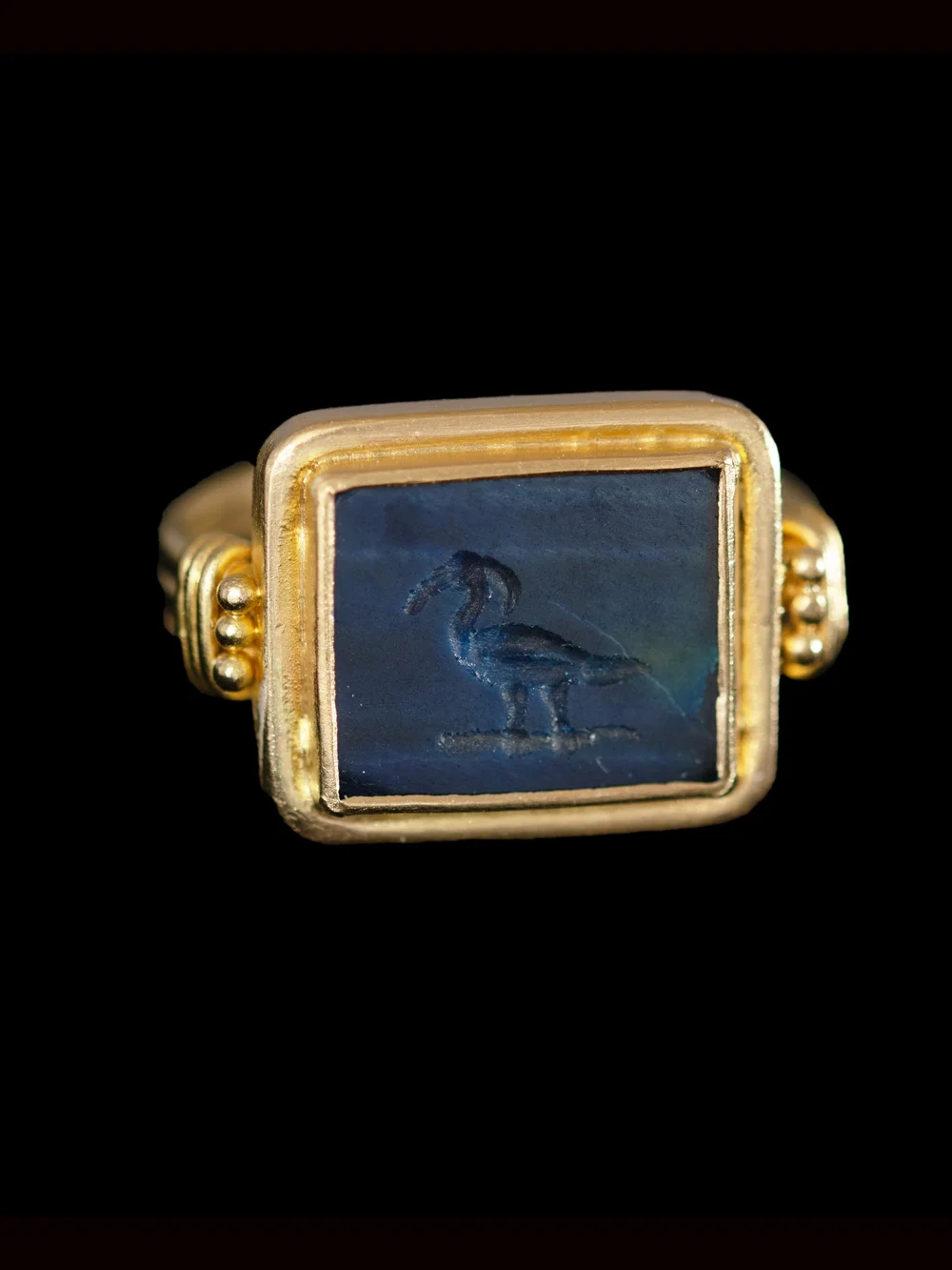 Blue Tiger's Eye Intaglio Ring