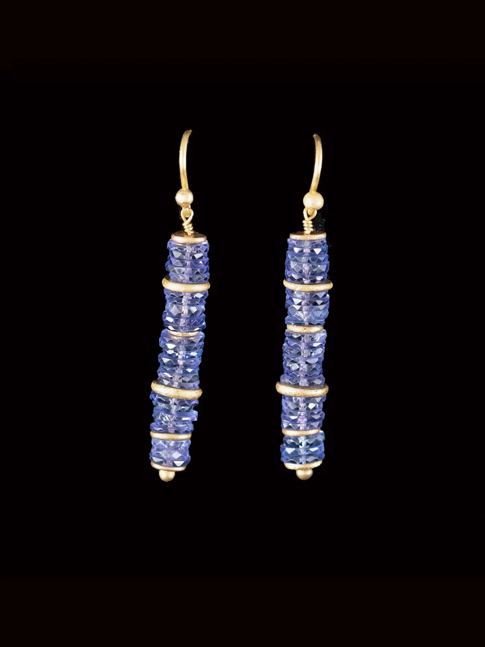 Tanzanite Sequin Earrings