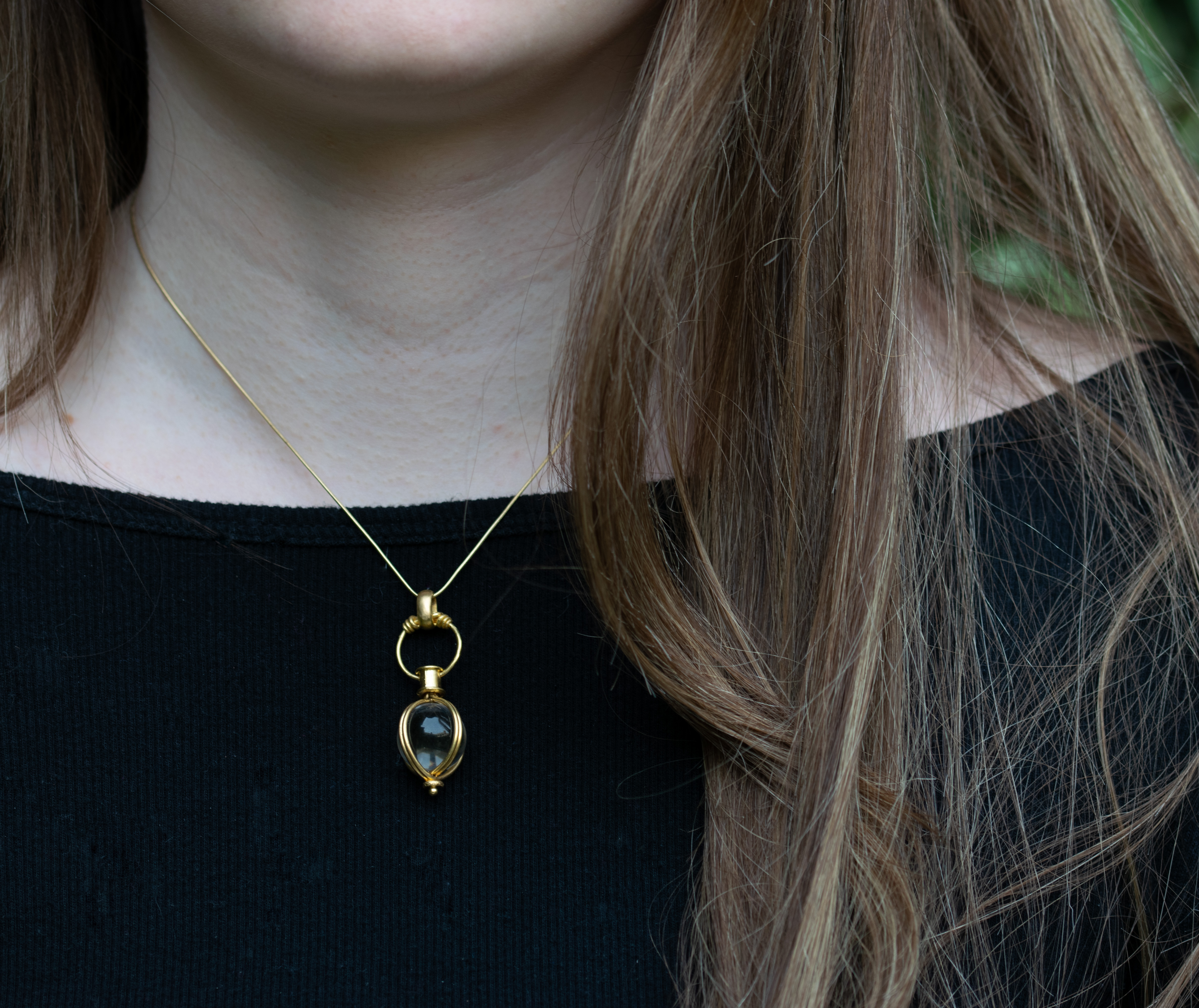 Roman Crystal Sphere in Gold Cage