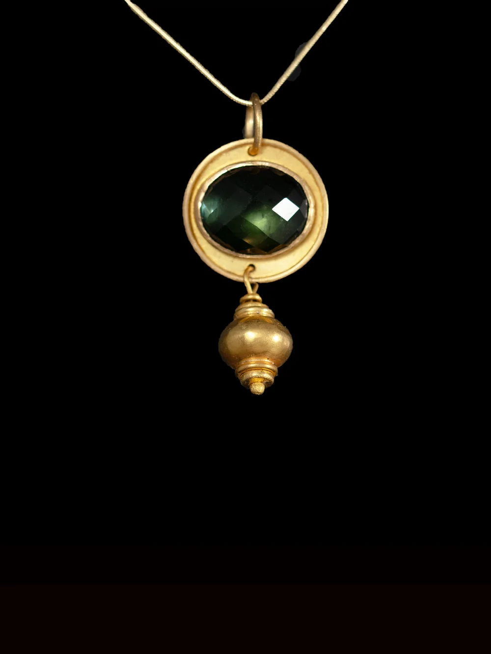 Dark Green Tourmaline Pendant 