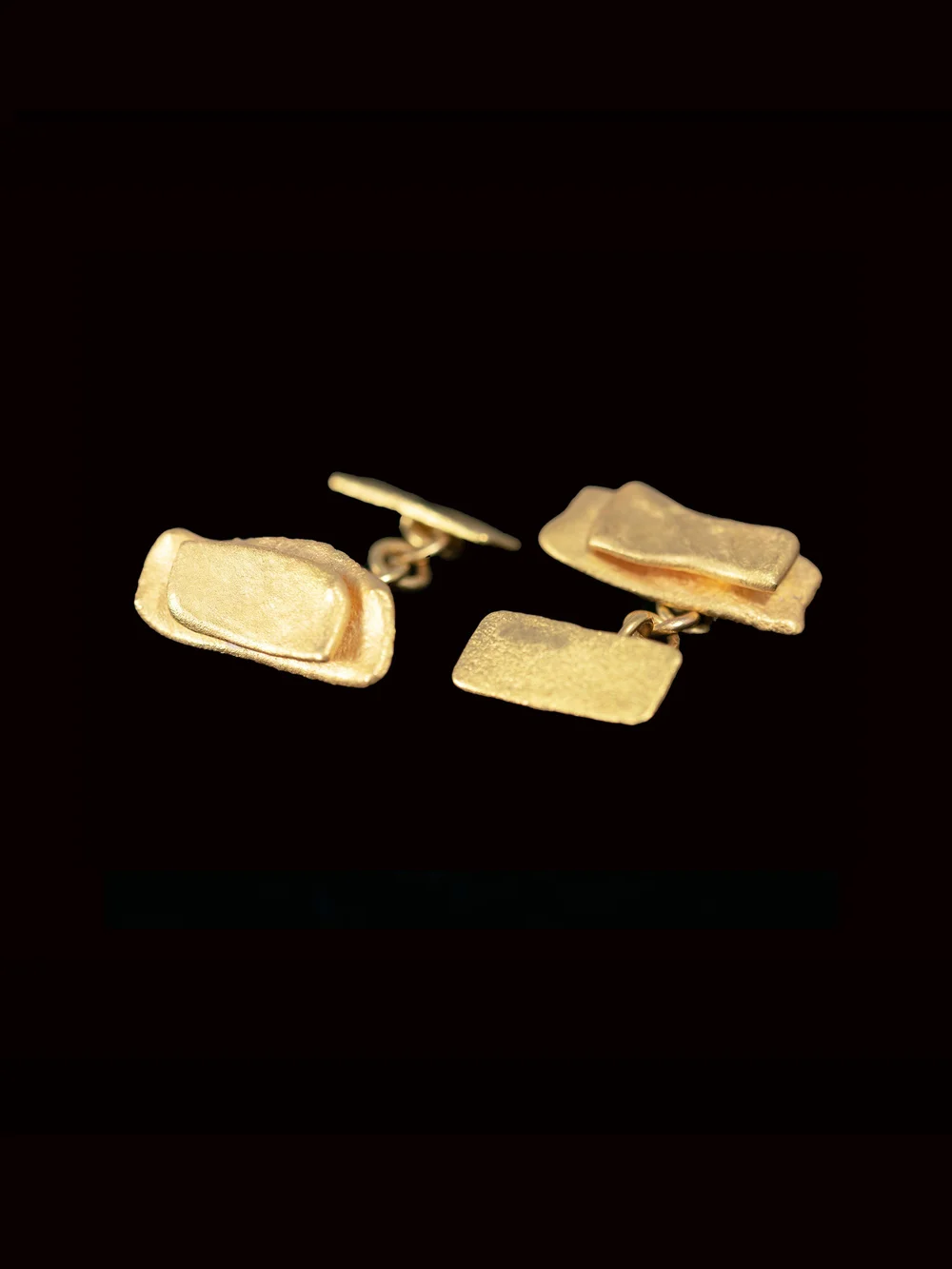 Double Gold Flake Cufflinks