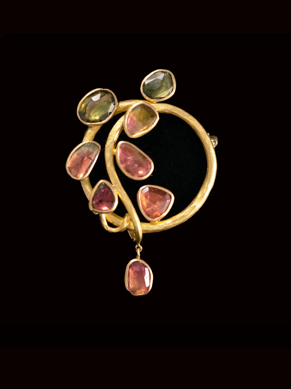 Tourmaline Vine Brooch