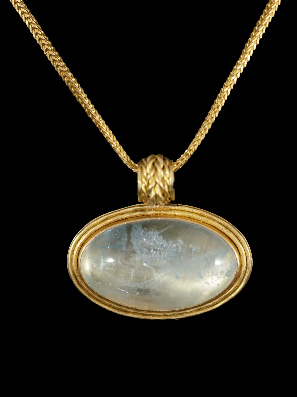 Large Oval Aquamarine Pendant 