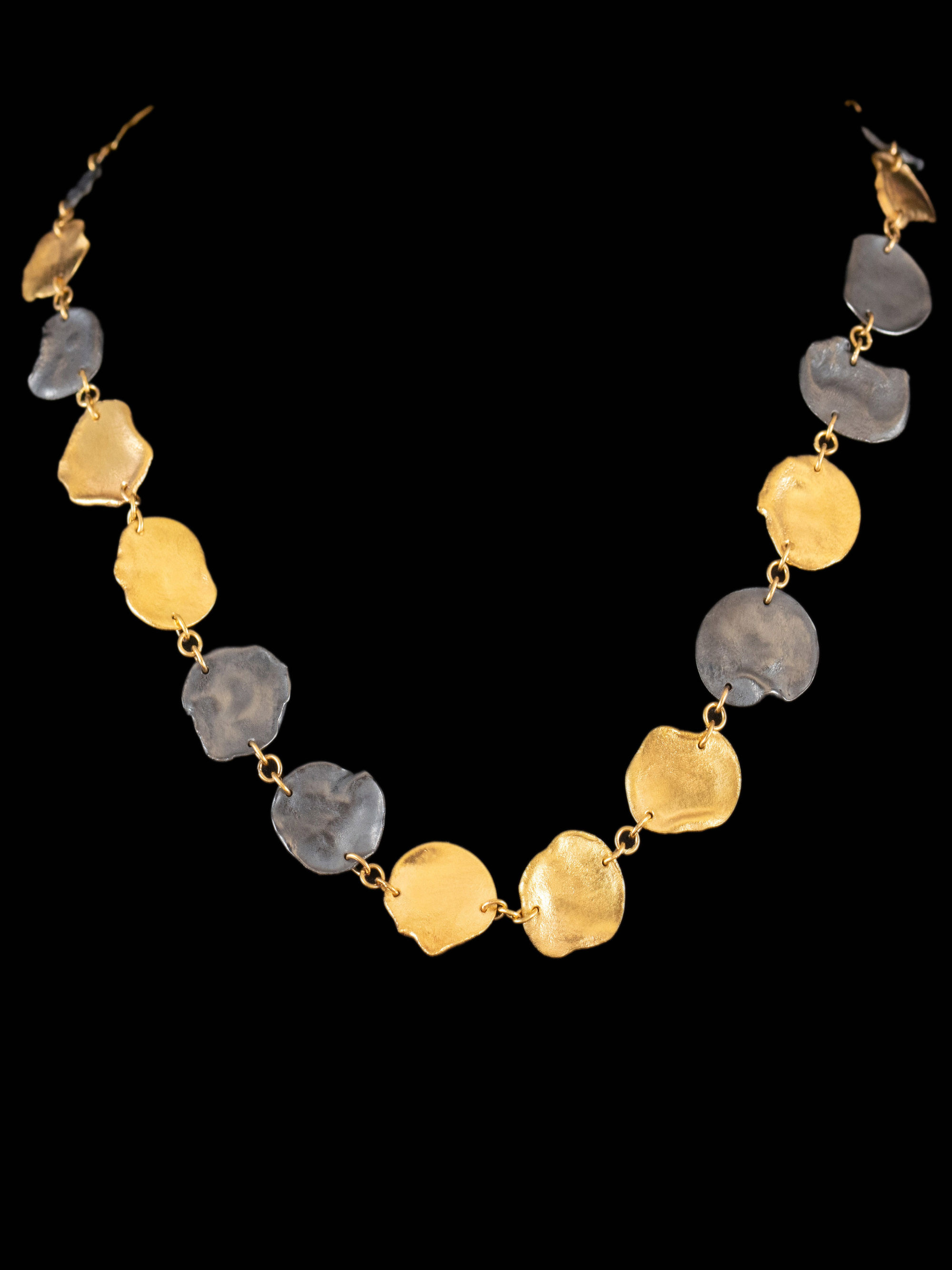 22ct Gold & Silver Flake Necklace